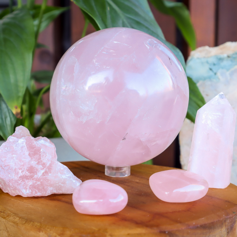 Variety Rose Quartz Crystals Shapes
