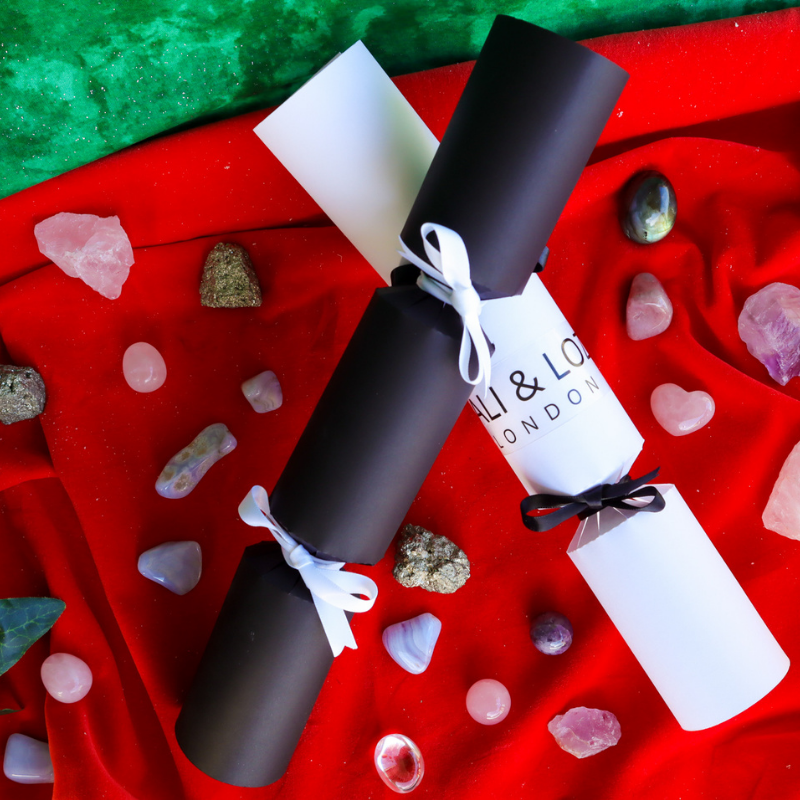 Crystal Xmas crackers with crystals around it