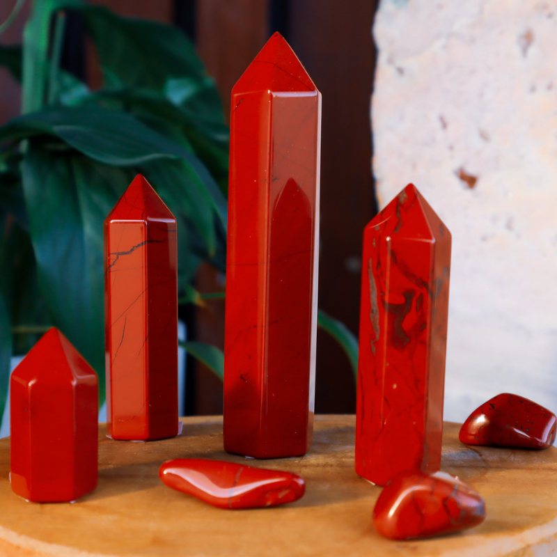 Red Jasper crystals collection