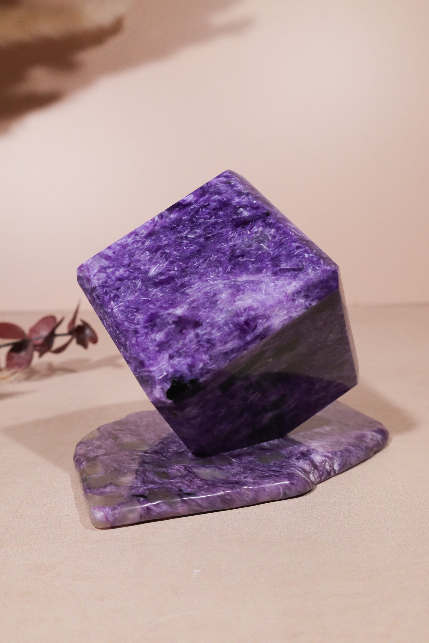 Charoite Cube on Slice