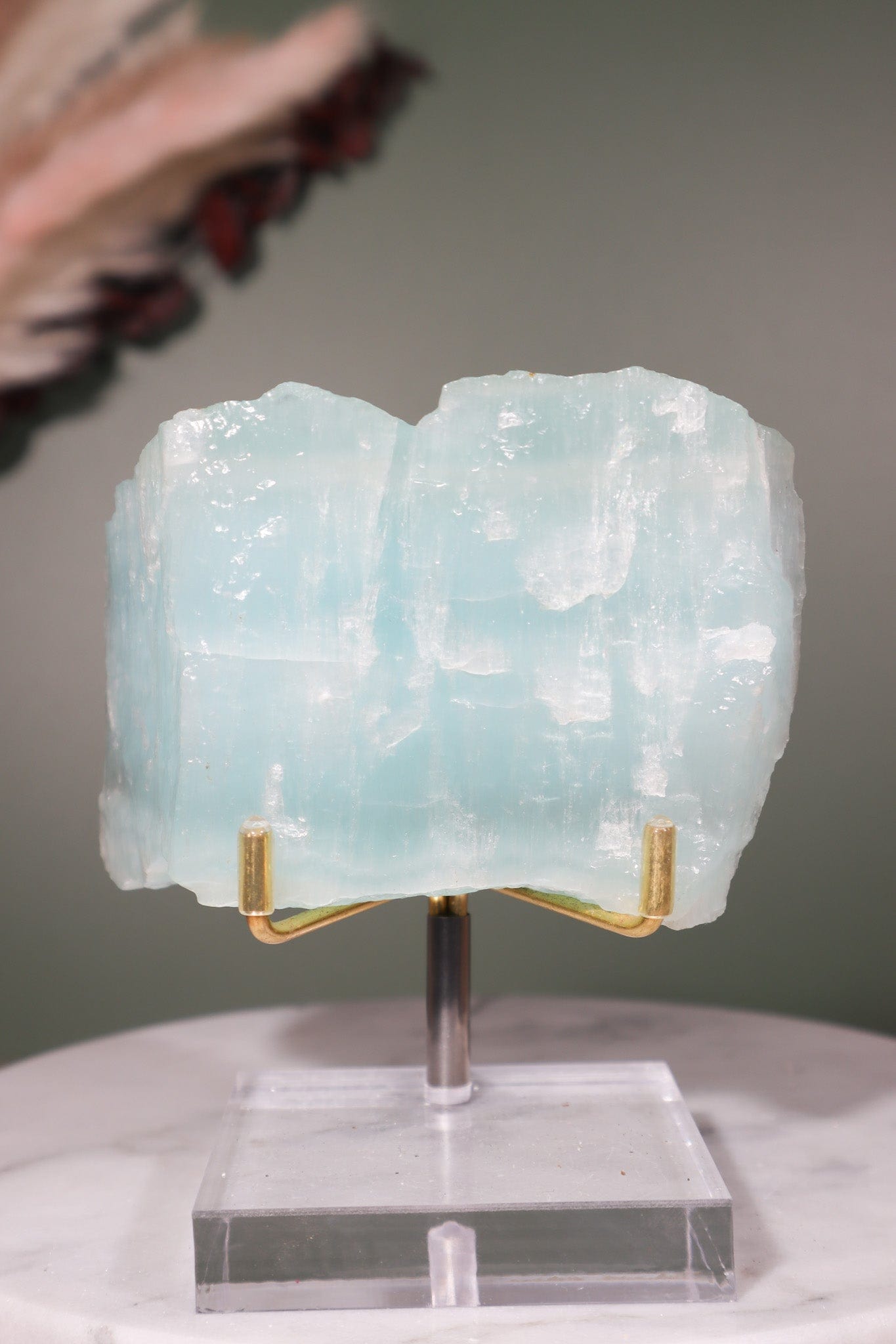 Blue Aragonite specimen