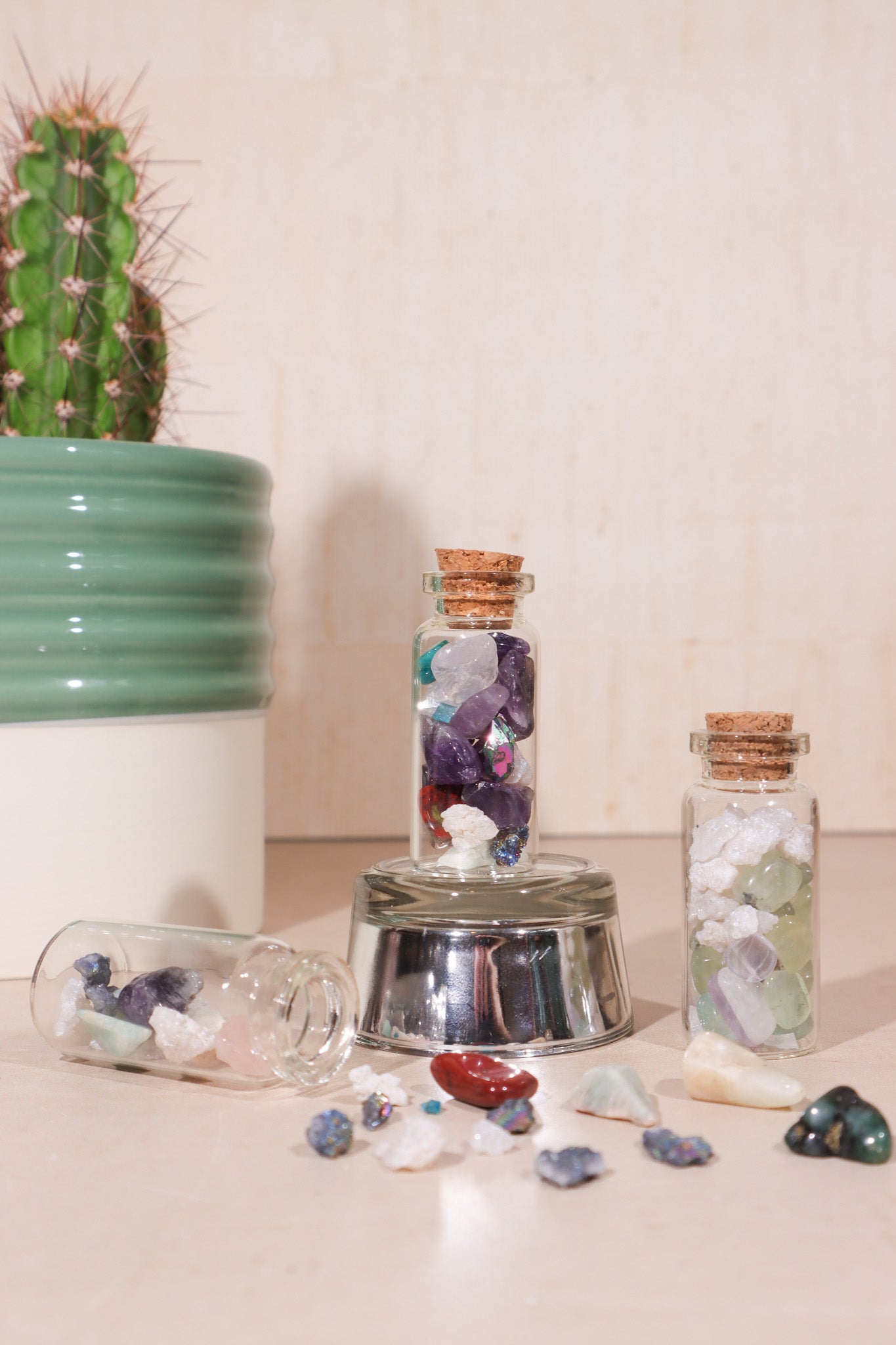 Crystal Chip Bottles | Mini Crystal Displays – Tali & Loz Crystals