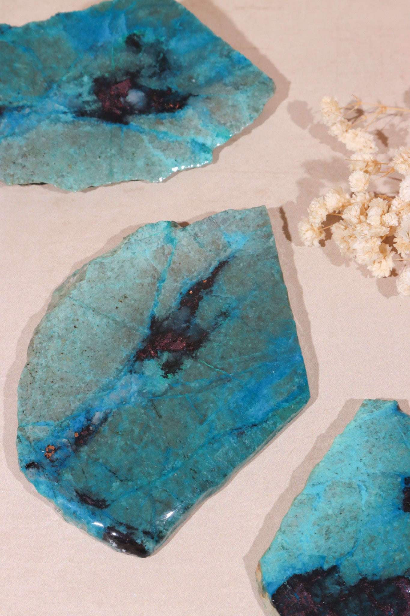 Chrysocolla and Copper Slices