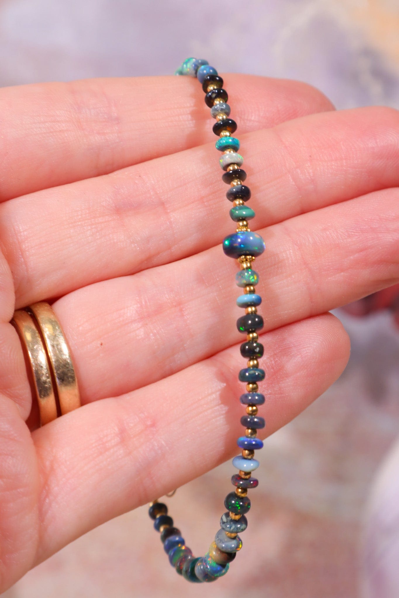 Gorgeous black opal bracelet