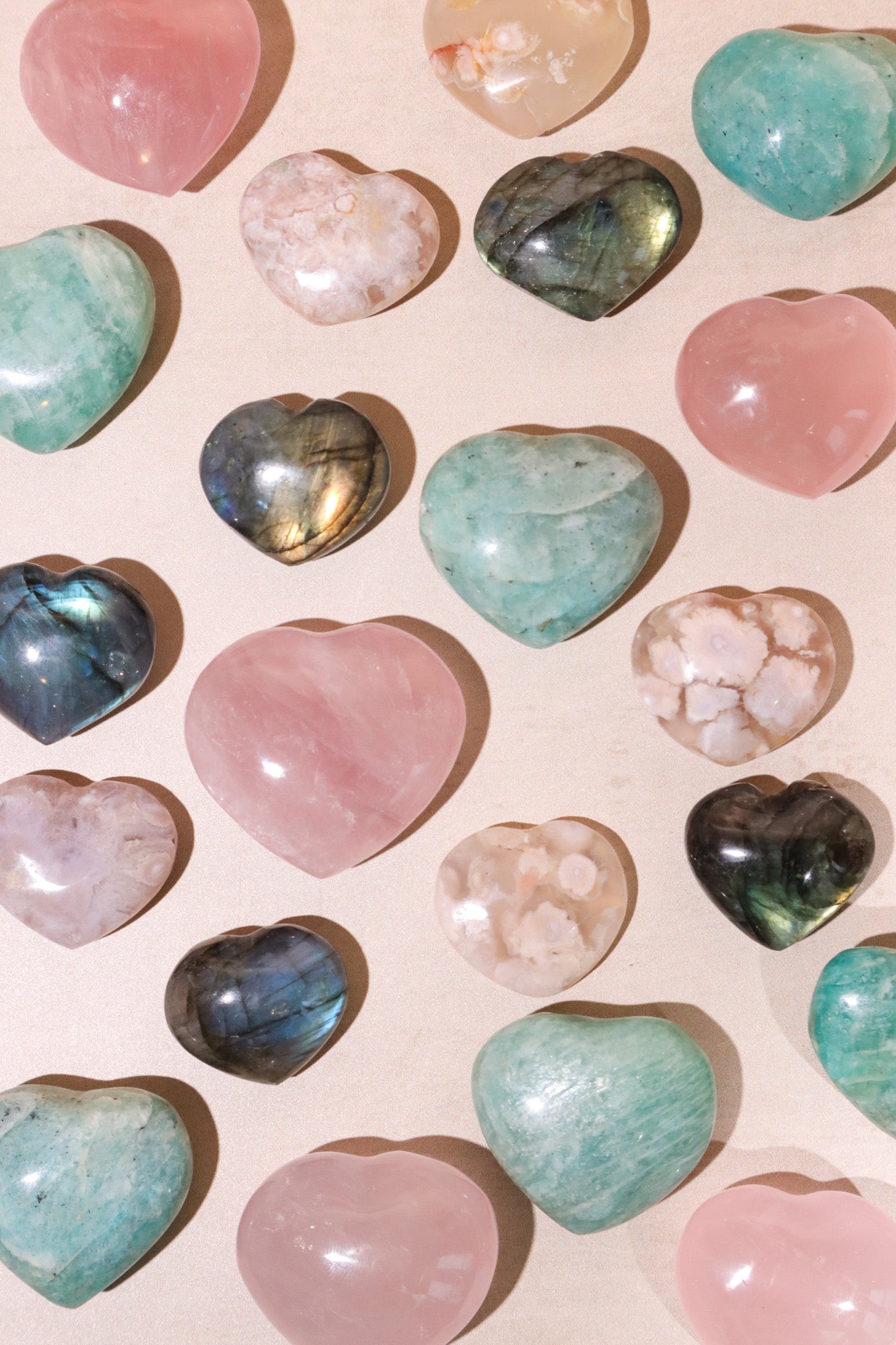 Variety of Heart Crystals