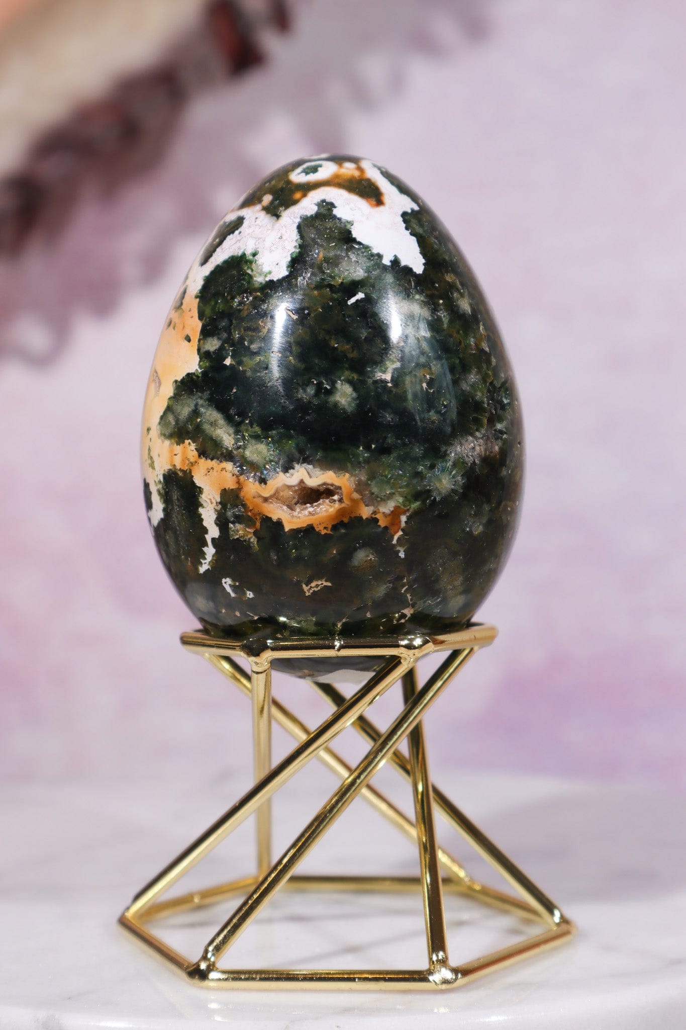 8th Vein Ocean Jasper Egg 6.7cm - Tali & Loz Crystals