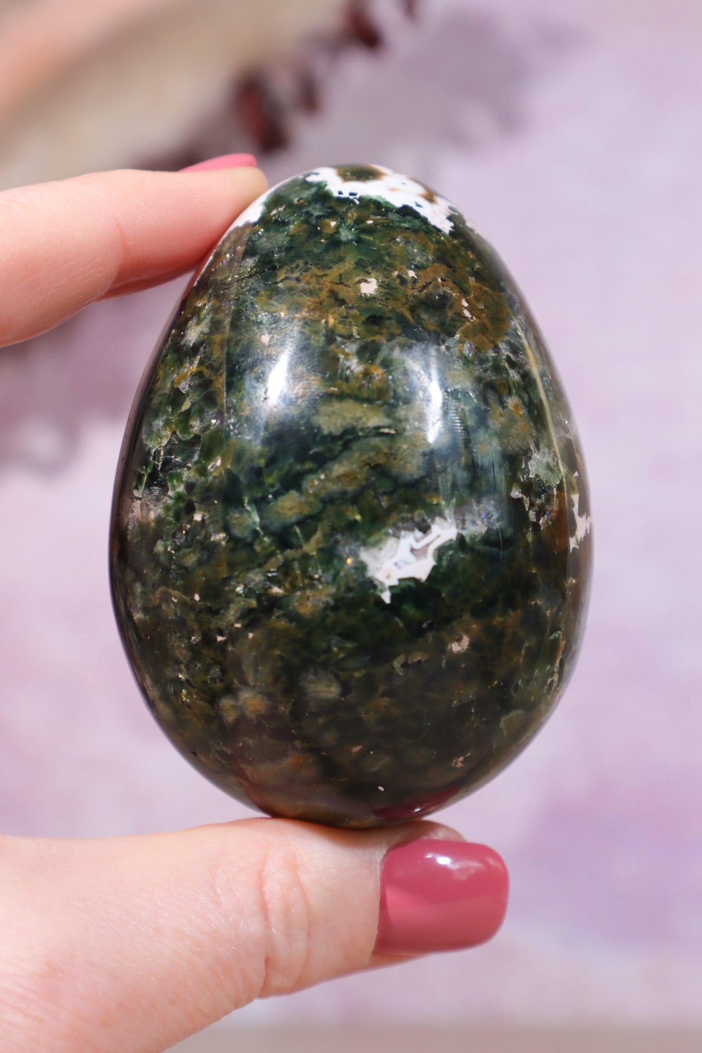 8th Vein Ocean Jasper Egg 6.7cm - Tali & Loz Crystals