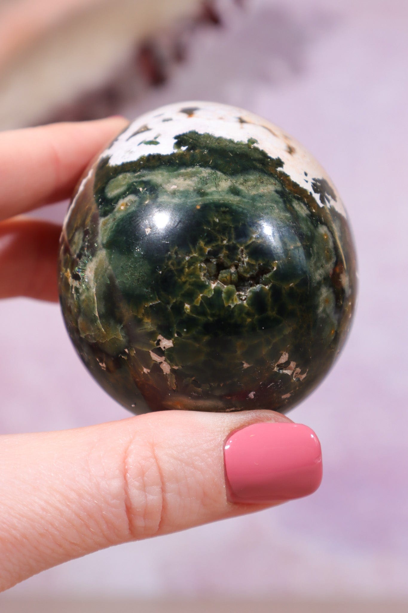 8th Vein Ocean Jasper Egg 6.7cm - Tali & Loz Crystals