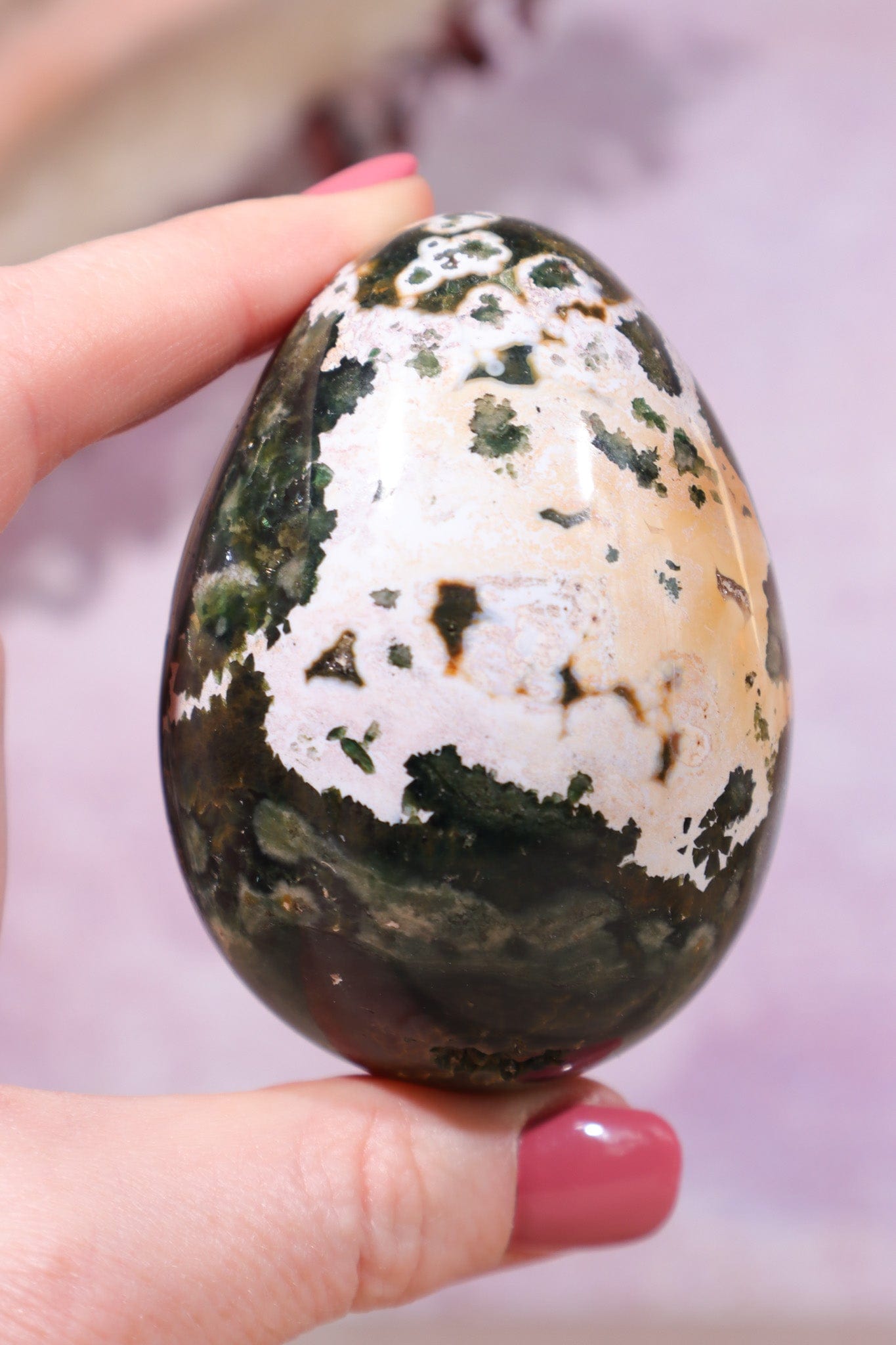 8th Vein Ocean Jasper Egg 6.7cm - Tali & Loz Crystals