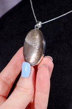 AAA Grade Lattice Sunstone Pendant set in 925 Silver With Chain Jewellery Tali & Loz Crystals