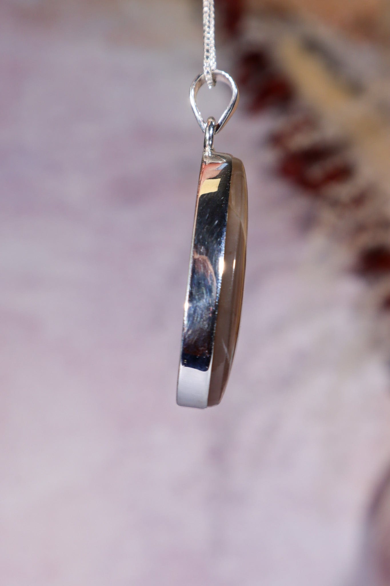 AAA Grade Lattice Sunstone Pendant set in 925 Silver With Chain Jewellery Tali & Loz Crystals