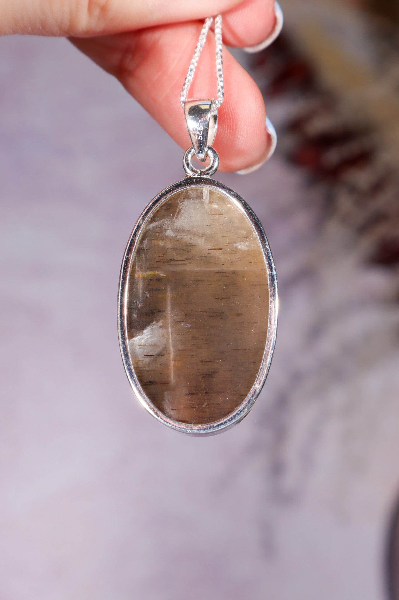 AAA Grade Lattice Sunstone Pendant set in 925 Silver With Chain Jewellery Tali & Loz Crystals