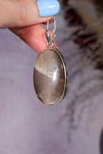 AAA Grade Lattice Sunstone Pendant set in 925 Silver With Chain Jewellery Tali & Loz Crystals