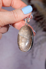 AAA Grade Lattice Sunstone Pendant set in 925 Silver With Chain Jewellery Tali & Loz Crystals