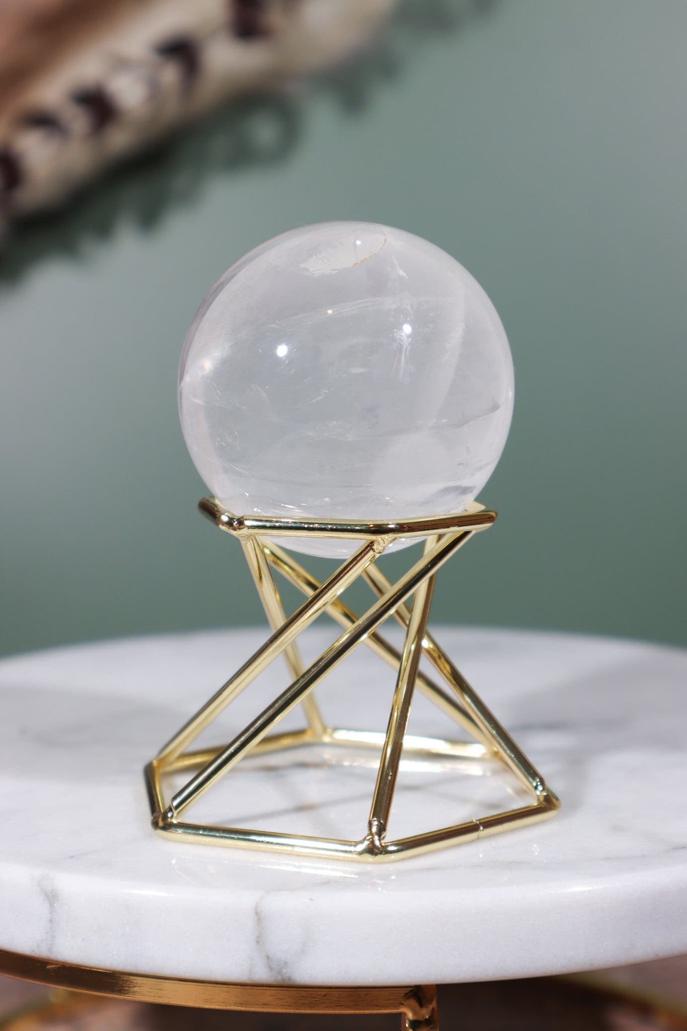 AAA-Grade Phantom Clear Quartz Sphere 45mm Sphere Tali & Loz Crystals