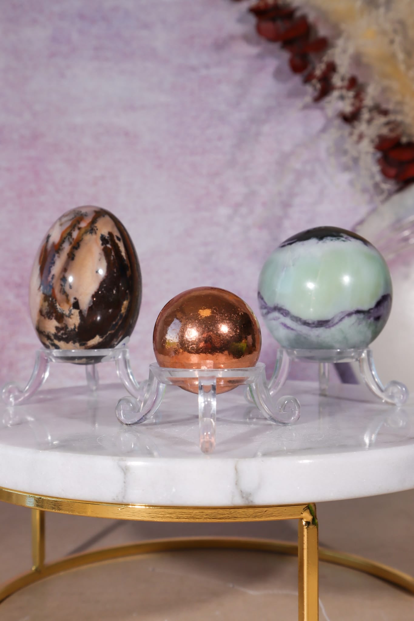 Acrylic Crystal Stand | Sphere & Egg Display Stand | Black or Clear Sphere Stands Tali & Loz Crystals