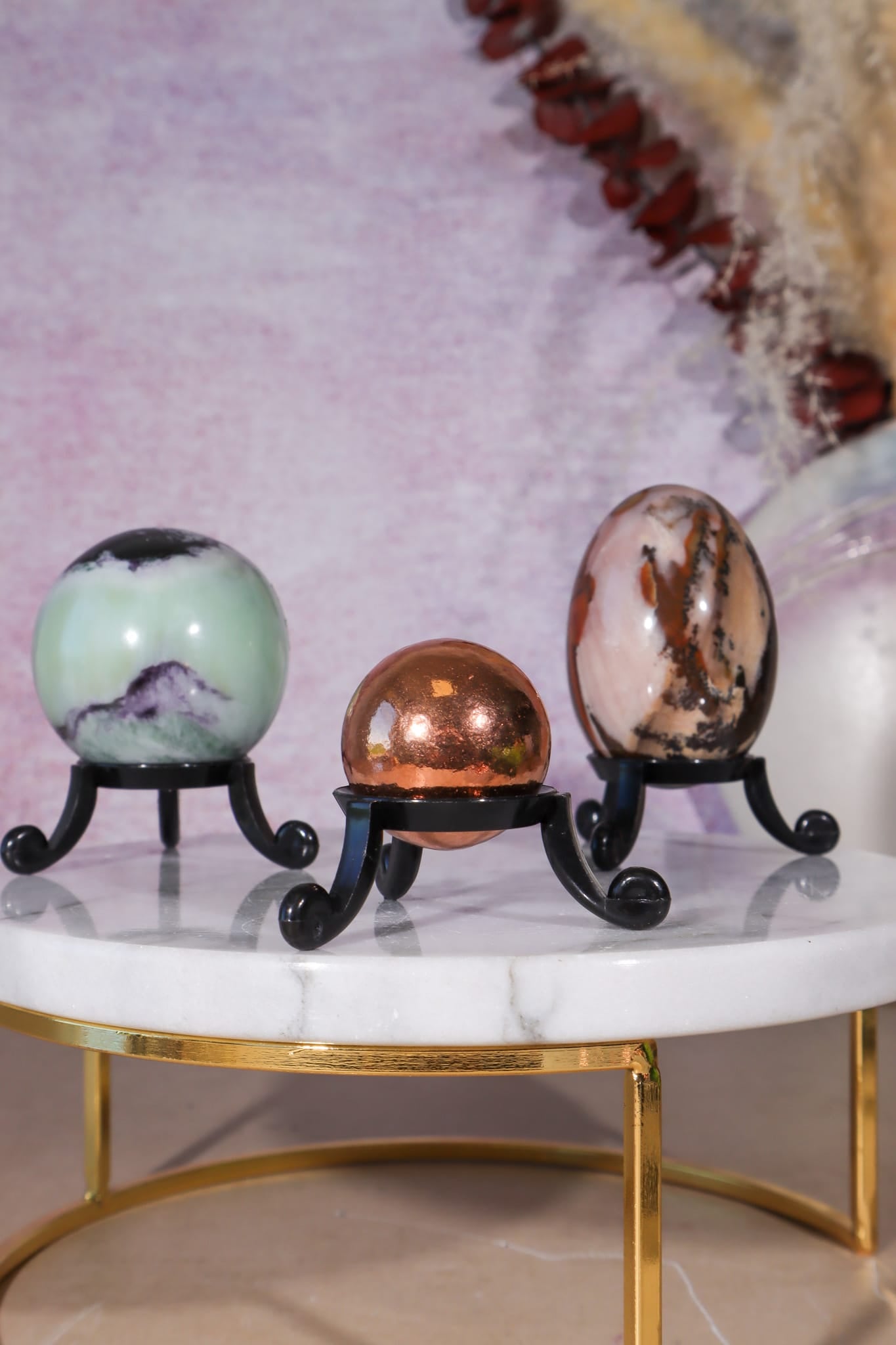 Acrylic Crystal Stand | Sphere & Egg Display Stand | Black or Clear Sphere Stands Tali & Loz Crystals