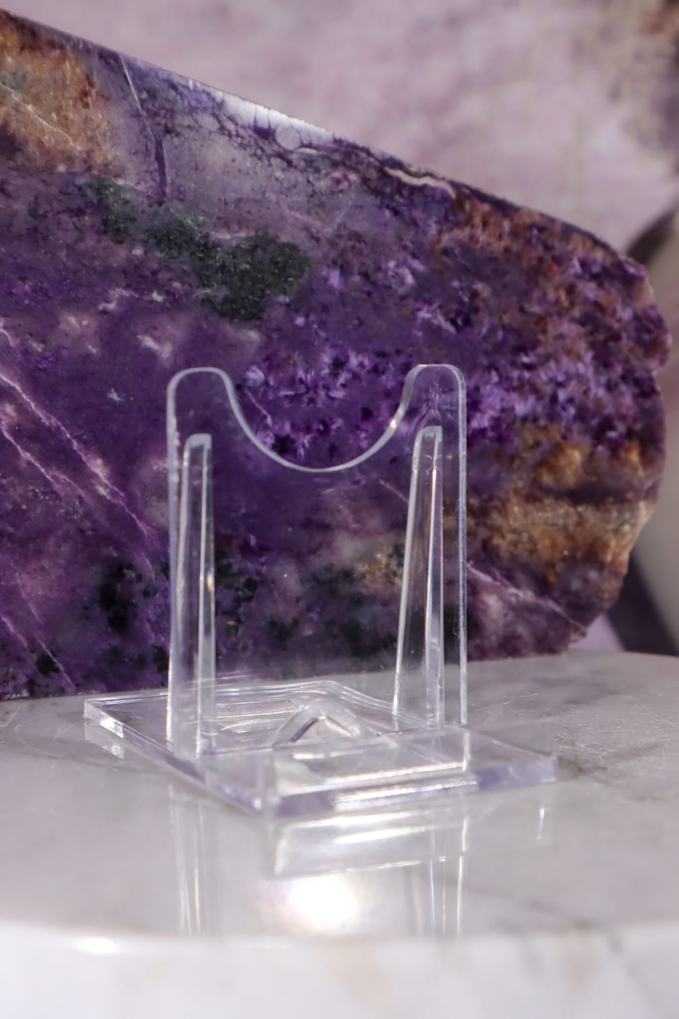 Adjustable Clear Acrylic Display Stand | Medium & Large Crystal Specimens Sphere Stands Tali & Loz Crystals