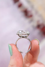 Adjustable Faceted Clear Quartz Sterling Silver Ring 4.6gr Jewellery Tali & Loz Crystals