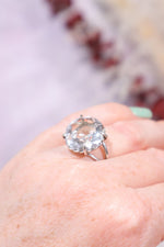 Adjustable Faceted Clear Quartz Sterling Silver Ring 4.6gr Jewellery Tali & Loz Crystals