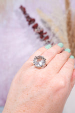 Adjustable Faceted Clear Quartz Sterling Silver Ring 4.6gr Jewellery Tali & Loz Crystals