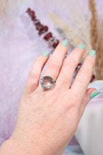 Adjustable Faceted Clear Quartz Sterling Silver Ring 4.6gr Jewellery Tali & Loz Crystals