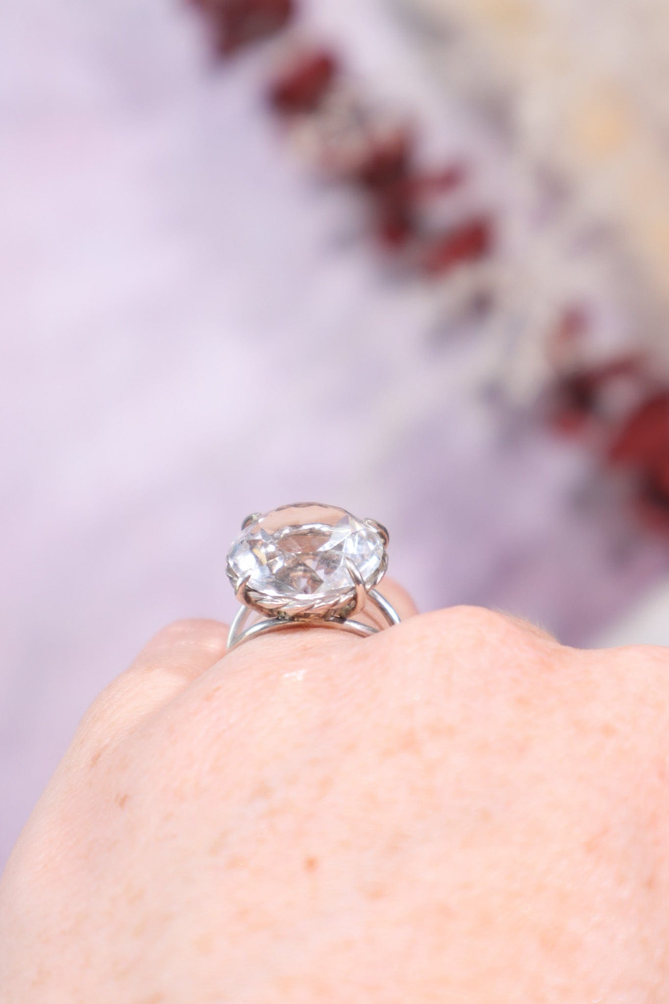 Adjustable Faceted Clear Quartz Sterling Silver Ring 4.6gr Jewellery Tali & Loz Crystals