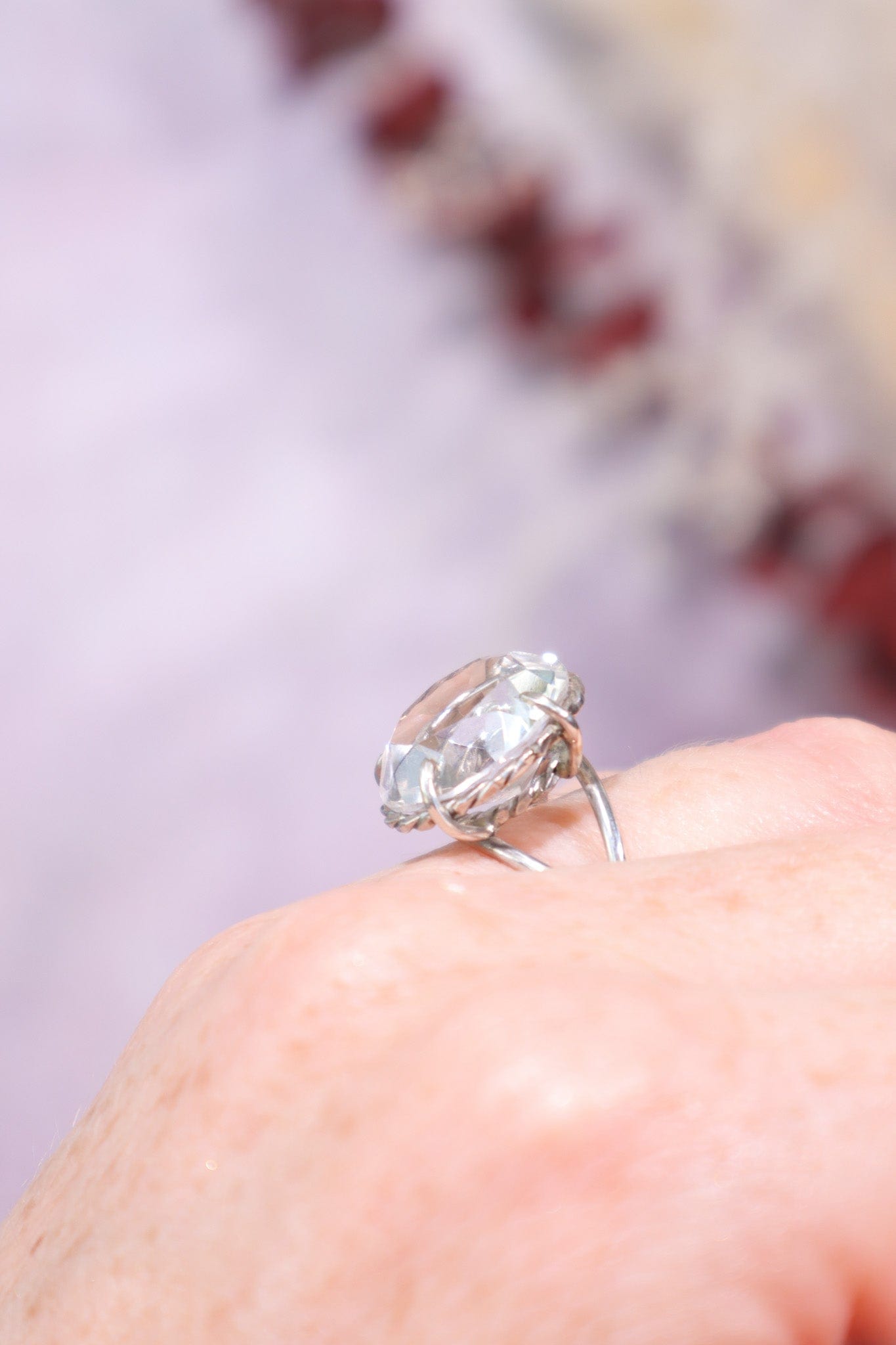 Adjustable Faceted Clear Quartz Sterling Silver Ring 4.6gr Jewellery Tali & Loz Crystals