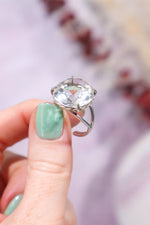 Adjustable Faceted Clear Quartz Sterling Silver Ring 4.6gr Jewellery Tali & Loz Crystals
