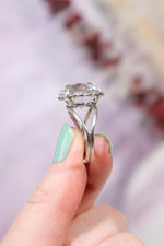 Adjustable Faceted Clear Quartz Sterling Silver Ring 4.6gr Jewellery Tali & Loz Crystals