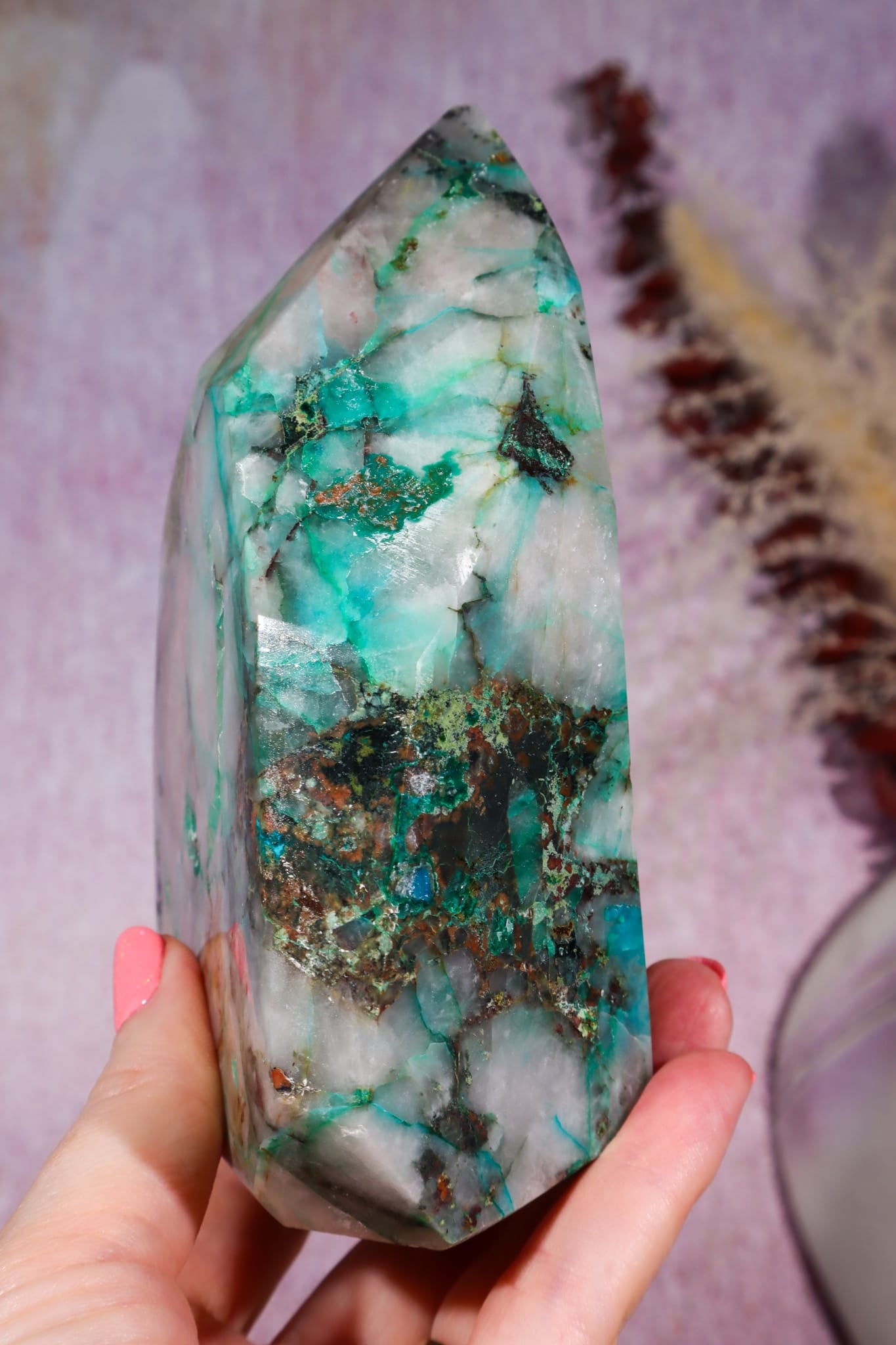 Ajoite in Quartz | 1.12kg | Messina, South Africa Towers Tali & Loz Crystals