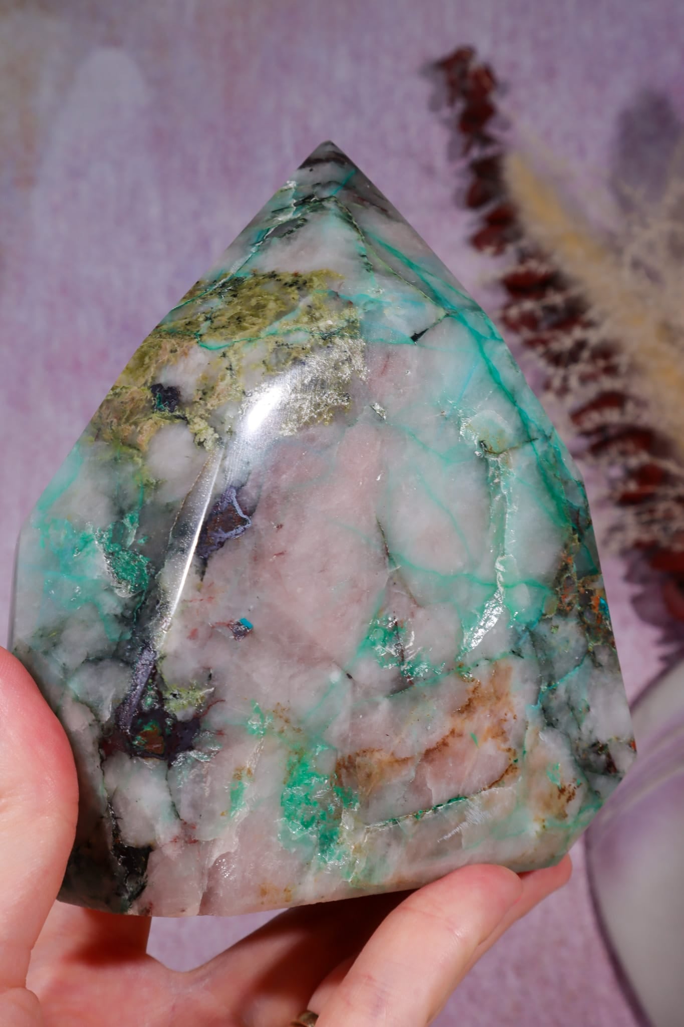Ajoite in Quartz | 1.12kg | Messina, South Africa Towers Tali & Loz Crystals