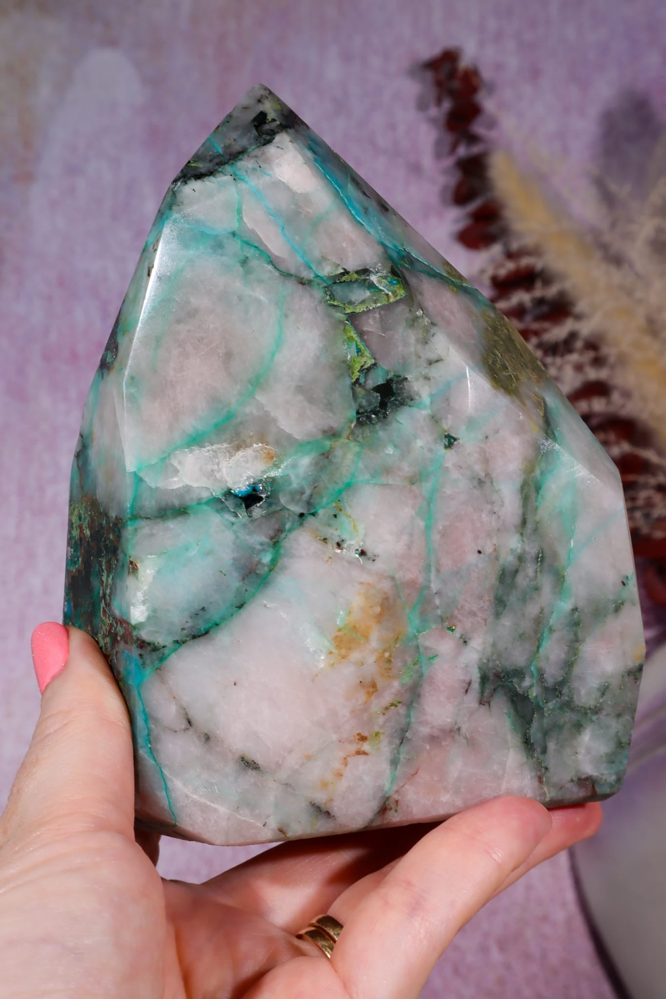 Ajoite in Quartz | 1.12kg | Messina, South Africa Towers Tali & Loz Crystals