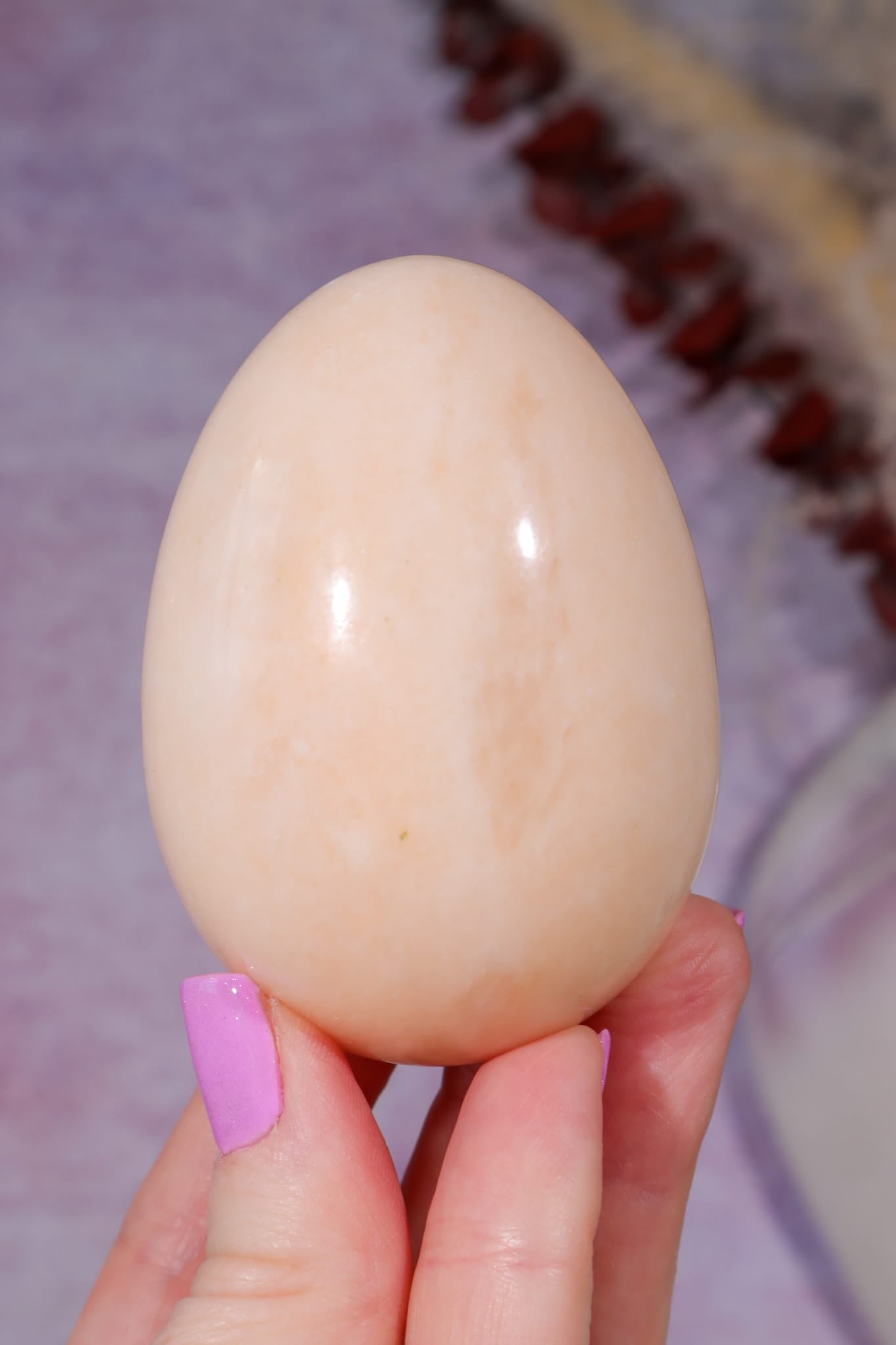 Alabaster Egg 6.9cm, Sold as Seen Minerals Tali & Loz Crystals