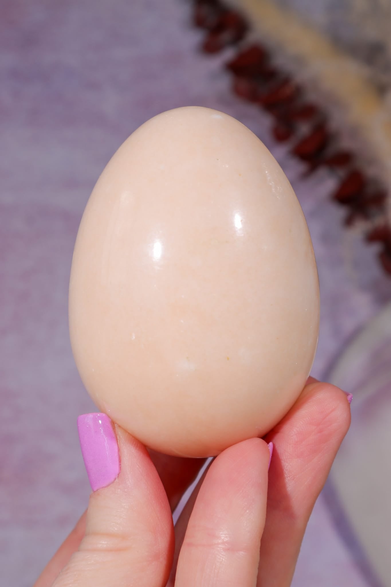 Alabaster Egg 6.9cm, Sold as Seen Minerals Tali & Loz Crystals