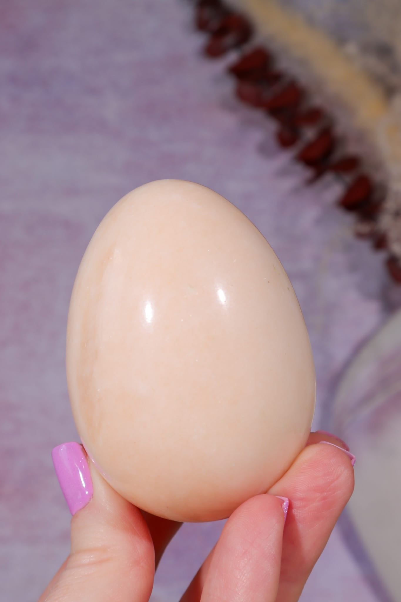 Alabaster Egg 6.9cm, Sold as Seen Minerals Tali & Loz Crystals