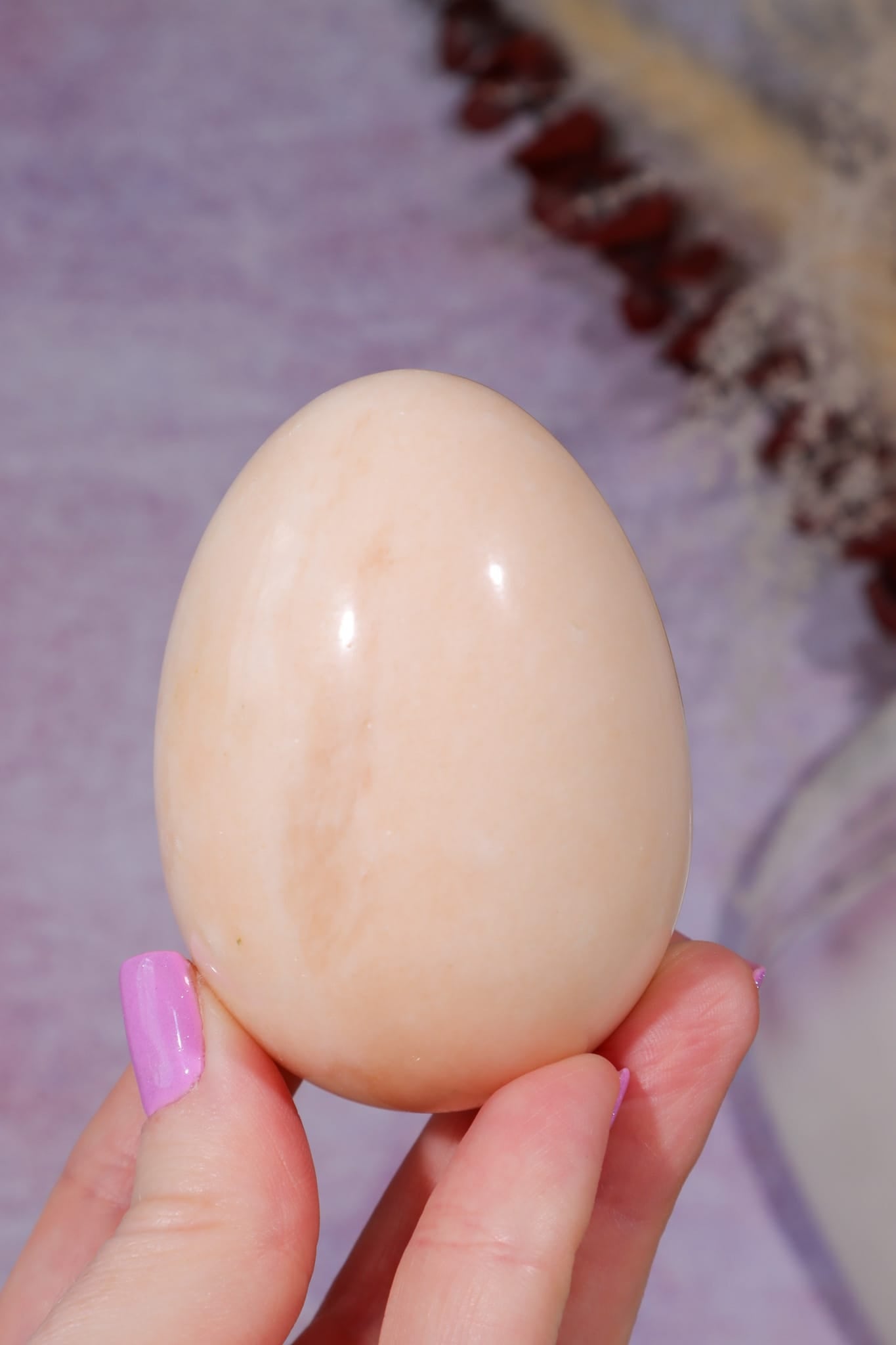 Alabaster Egg 6.9cm, Sold as Seen Minerals Tali & Loz Crystals