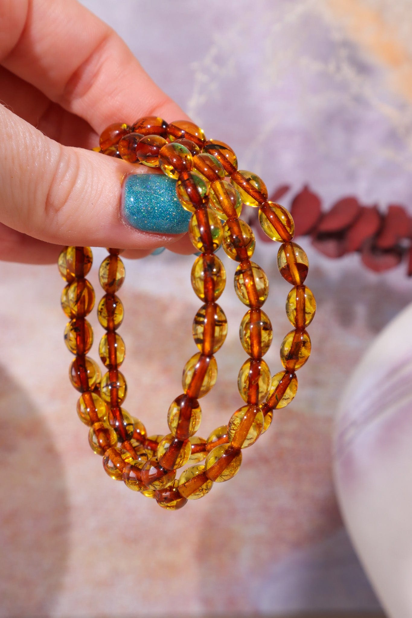 Amber Beaded Bracelet Baltic, Intuitively Chosen Bracelets Tali & Loz Crystals