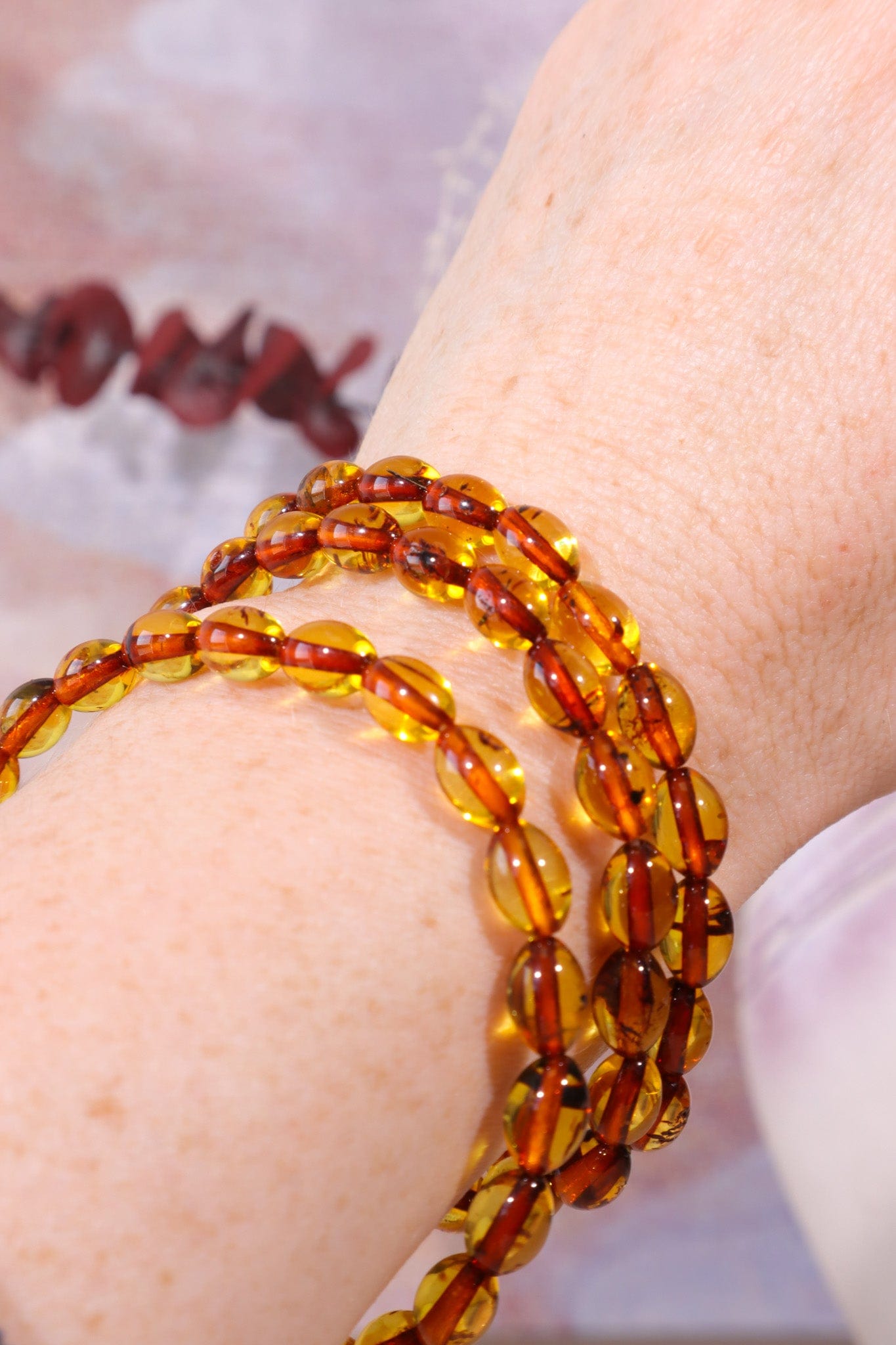 Amber Beaded Bracelet Baltic, Intuitively Chosen Bracelets Tali & Loz Crystals