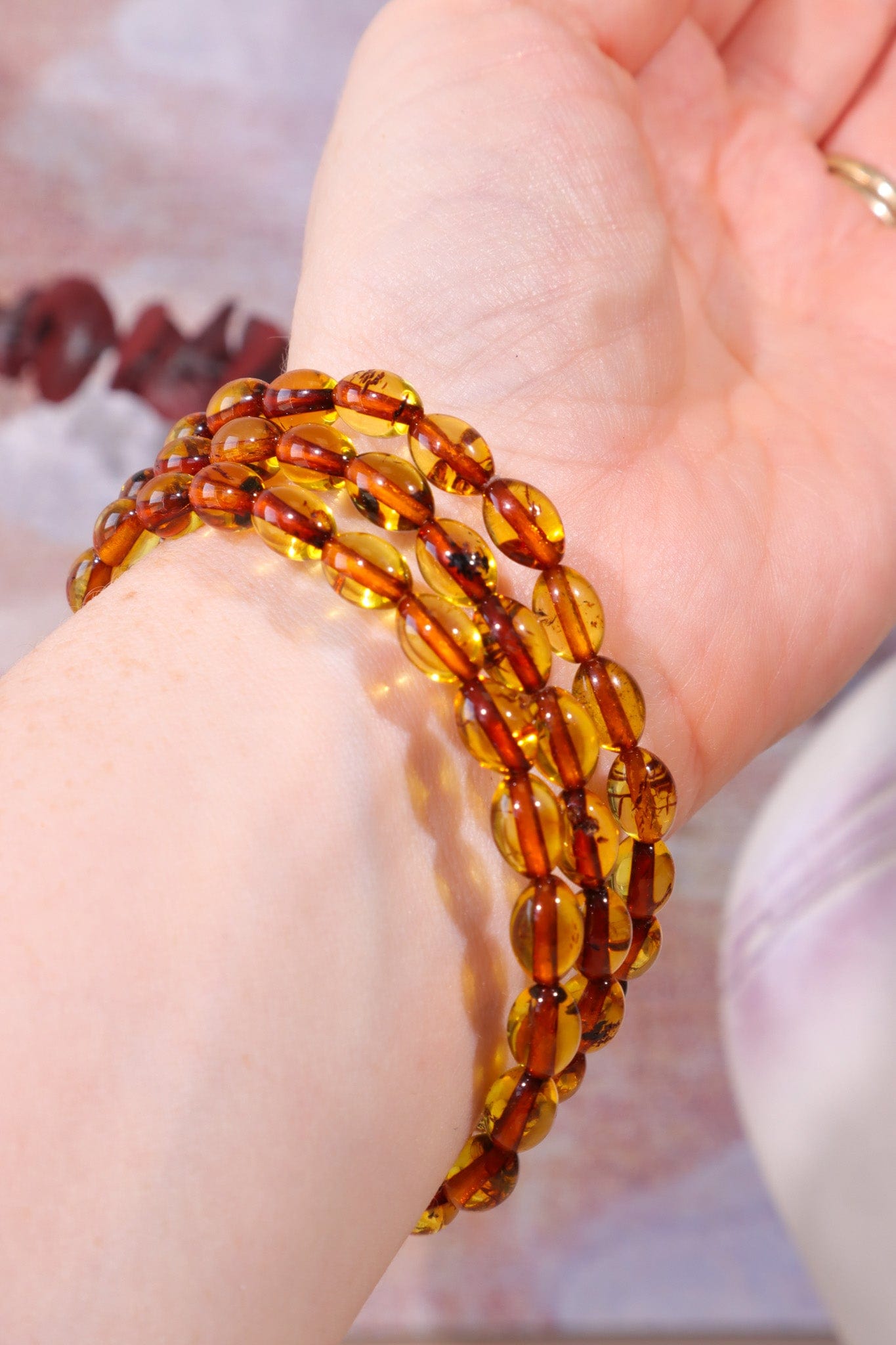 Amber Beaded Bracelet Baltic, Intuitively Chosen Bracelets Tali & Loz Crystals