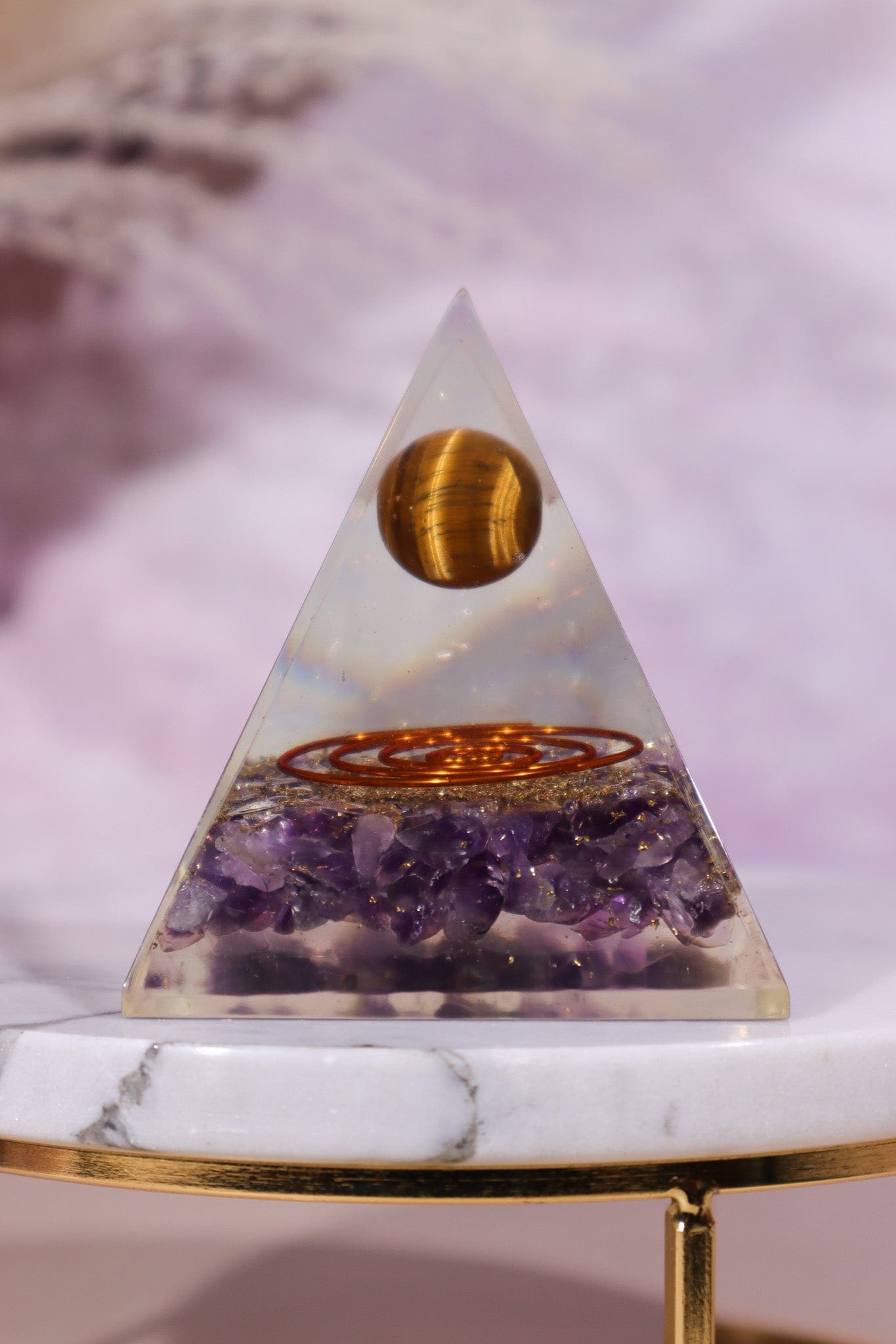 Amethyst and Tigers Eye Orgone 7.5cm - Tali & Loz Crystals