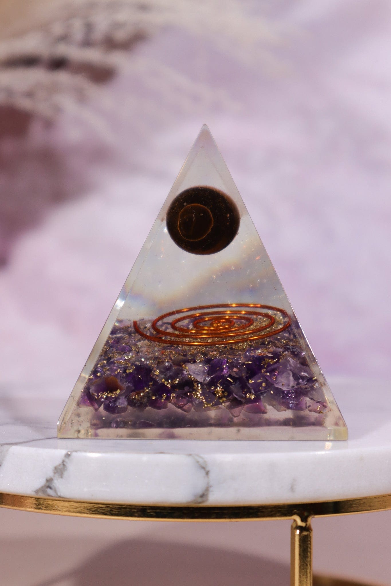 Amethyst and Tigers Eye Orgone 7.5cm - Tali & Loz Crystals