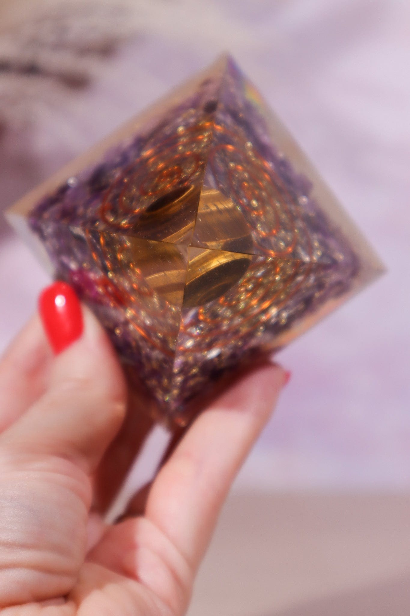 Amethyst and Tigers Eye Orgone 7.5cm - Tali & Loz Crystals