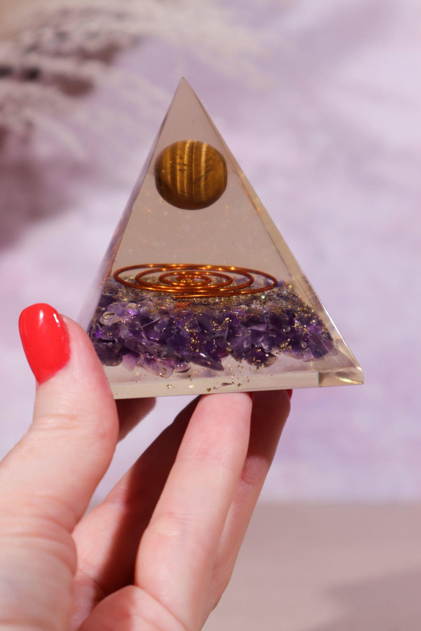 Amethyst and Tigers Eye Orgone 7.5cm - Tali & Loz Crystals