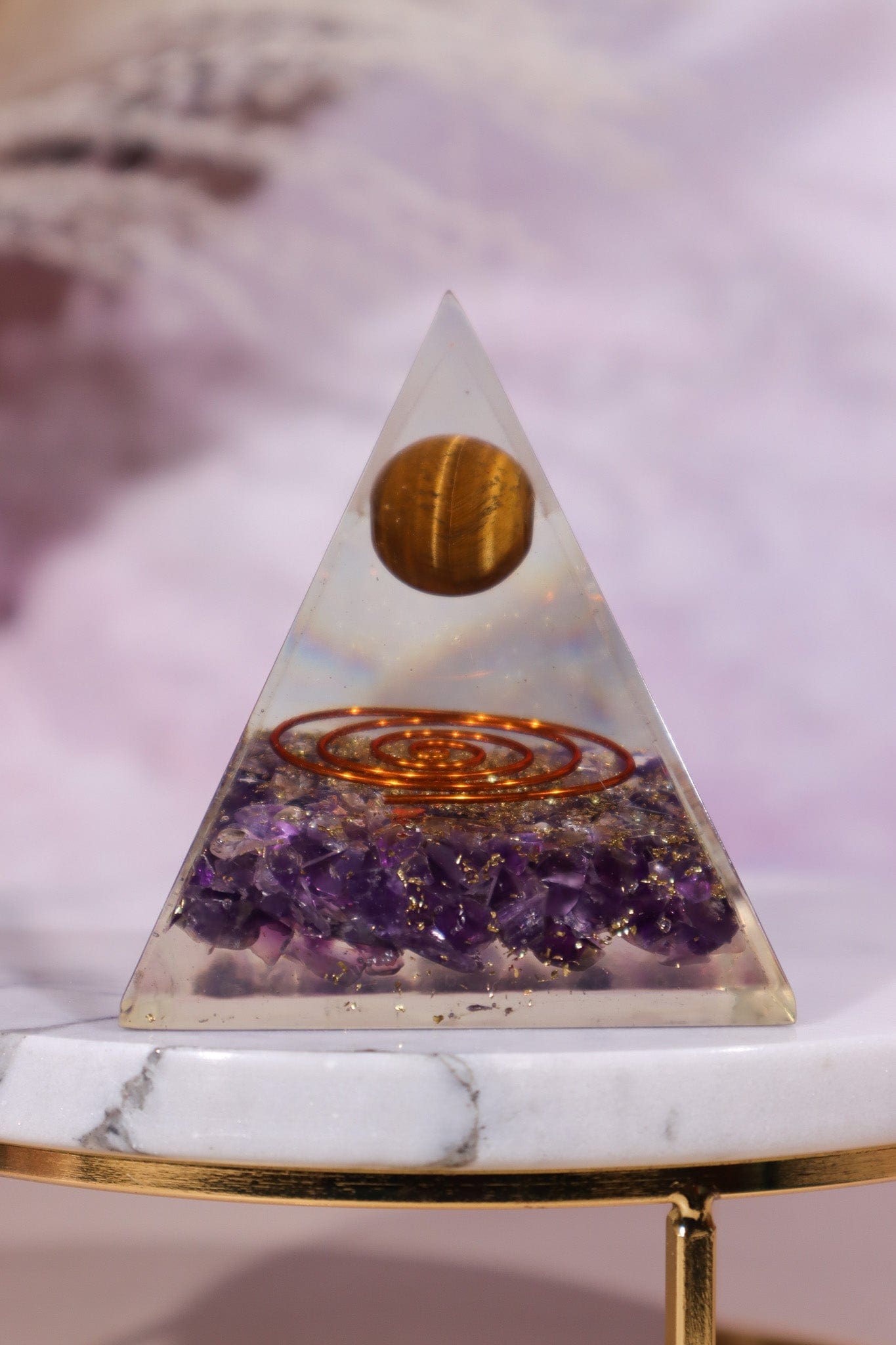 Amethyst and Tigers Eye Orgone 7.5cm - Tali & Loz Crystals