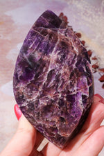 Amethyst Double Terminated Flame With Cacoxenite Carving Tali & Loz Crystals