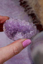 Amethyst Druzy Agate Heart | 53 × 58mm | Brazil Heart Tali and Loz
