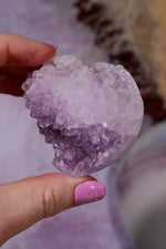 Amethyst Druzy Agate Heart | 53 × 58mm | Brazil Heart Tali and Loz