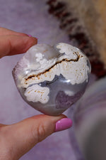 Amethyst Druzy Agate Heart | 53 × 58mm | Brazil Heart Tali and Loz