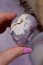 Amethyst Druzy Agate Heart | 53 × 58mm | Brazil Heart Tali and Loz